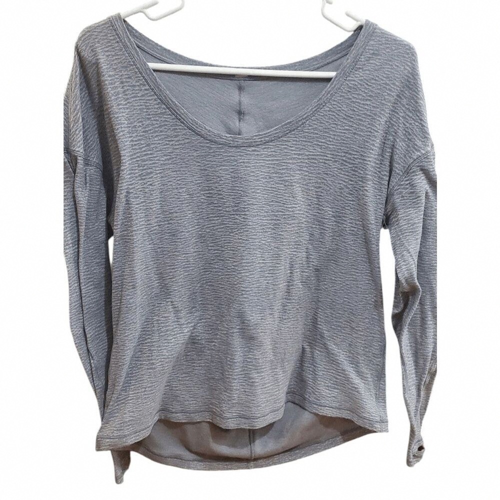 Elegant Gray Long Sleeve Women's Top